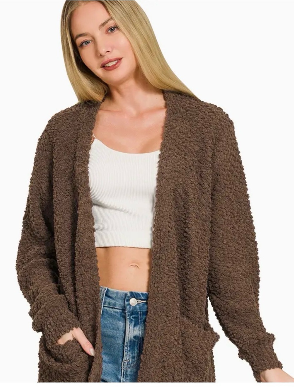 NWT Zenana Popcorn Cozy Cardigan Medium